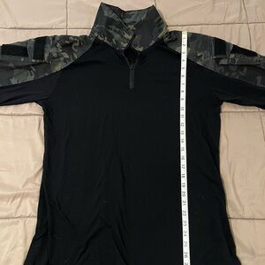 Black Tactical Shirt with Camouflage Sleeves